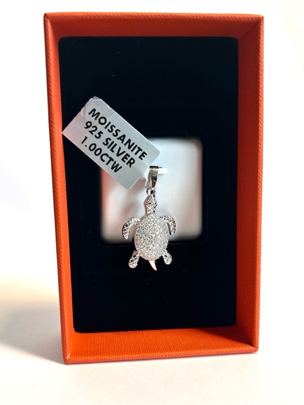 NWT Moissanite (1.00CTW) 925 Silver Sea Turtle Pendant - Sparkling Silver